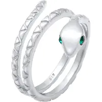 Elli - Elli Ringen Dames Slang Pinky Modern met kristallen in verguld 925 Sterling Zilver