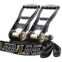 GBB Slackline van 25 meter met boomprotectie en Ratpad-spanbanden