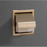 Saniclear Brass inbouw toiletrol houder met klep geborsteld messing - mat goud