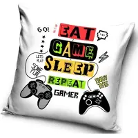 Tinisu Eat Game Sleep Repeat Gamer - Sierkussen Kussen 40 x 40 cm inclusief vulling