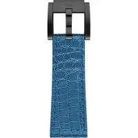 Marc Coblen horlogeband - 22mm - Blauw leer croco - Zwarte gesp