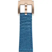 Marc Coblen / TW Steel Horlogeband Blauw Leer Alligator met Roségouden Gesp 22mm