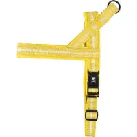 Hurtta Padded Hondentuig / Harnas - Nylon - Neopreen Binnenvoering - Geel - Reflecterend - Borstomtrek 90 - 110 cm - GELIEVE ALVORENS BESTELLEN OPMETEN