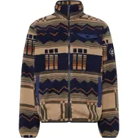 Iriedaily Fleece jas 'Insaneia' marine / bruin / chocoladebruin / kaki