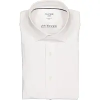 Olymp Luxor Jersey Stretch Overhemd 24/Seven Wit