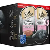 Sheba Kattenvoer - Perfect Portions - Natvoer - Luxe Zalm Paté - 24 x 75gr