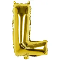Boland folieballon letter L 36 cm goud