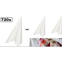 Themaparty 720x Servet Airlaid Wit 40cm - restaurant thema feest servetten festival