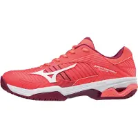 Mizuno Wave Exceed Tour 3 CC dames tennisschoenen Kleur: wit/koraalrood, Maat: 38 1/2