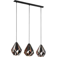 Eglo Hanglamp Carlton 1 Zwart Koper 3xe27