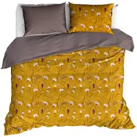 De Witte Lietaer Dekbedovertrek Fleur Deep Taupe Satijn-200 x 200 / 220 cm | 2-Persoons