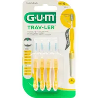 Gum 3x Gum Trav-ler Ragers Geel 1.3mm Blister À 4 Stuks