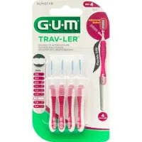 Gum 3x Gum Trav-ler Ragers Aubergine 1.4mm Blister À 4 Stuks