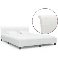 vidaXL Cadre de lit Blanc Similicuir 180 x 200 cm
