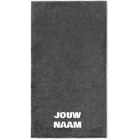 Funnies Strandlaken met naam antraciet 100x200cm
