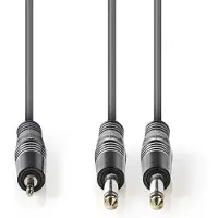 Nedis Stereo-Audiokabel | 2x 6,35 mm Male | 3,5 mm Male | 1.5 m | 1 stuks - COTH23200GY15