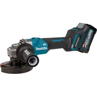 Makita GA008GM201 40 V Max Haakse slijper 125 mm 4,0 Ah accu (2 st), lader, Mbox