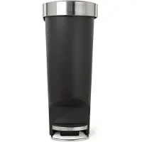 Simplehuman Slanke Plastic Pedaalemmer - 40 liter - Met zakkenrand - Zwart Kunststof