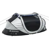 Deryan Cocoon Pop Up Tent - 2000MM - UV 50+ - 2 pers. - Zilver/Zwart