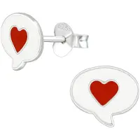 Montebello Princess Oorbellen Alica - 925 Zilver E-Coating - Hartje - 7x9mm