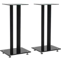 vidaXL Speakerstandaarden zuil-ontwerp gehard glas zwart 2 st