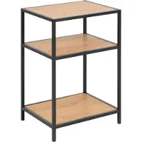 Home4You Seaford industriële nachttafel wild eiken mat zwart