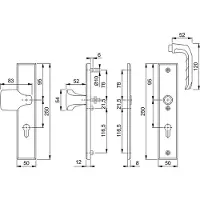 Hoppe Knop-kruk Veiligheidsdeurbeslag 61G 2235 2214 113 Pc55 3* F1
