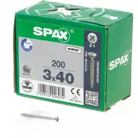Spax 200 stuks SPAX 3.0 x 40 mm spaanplaatschroef platkop met pozidrive kruisindruk