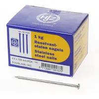 Klusgereedschapshop RVS nagels plat geruite kop 4.0 x 100mm 1kg