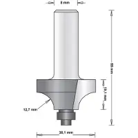 Hikoki 8 Mm Afrondfrees (Duivejager) Met Onderlager 38.1X55X12.7 - 754095