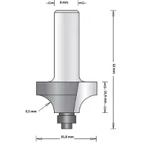 Hikoki 8 Mm Afrondfrees (Duivejager) Met Onderlager 31.8X52X9.5 - 754094