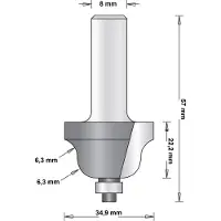 Hikoki 8 Mm Profielfrees (Romeinse Ogieffrees) Met Onderlager 34.9X57X6.3 - 754097