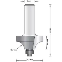 Hikoki 8 Mm Afrondfrees Met Onderlager 38.1X55X12.7 - 754107