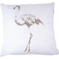 In the Mood Flamingo - Sierkussen - Ivoor/Kiezel - 50x50 cm