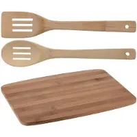 Excellent houseware Snijplank met 2 spatels 23 x 33 cm van hout - Snijplanken