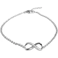 New Bling 910481542 Zilveren Infinity Armband met Zirkonia - Zilver - Infinity - Zirkonia - 17+3cm - Ankerschakel - Zilverkleurig