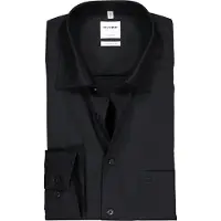 Olymp Luxor Comfort Fit Overhemd zwart, Effen