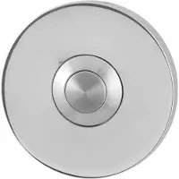 GPF bouwbeslag Beldrukker rond 50x6mm met RVS button - RVS gepolijst