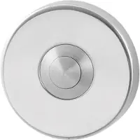 GPF bouwbeslag Beldrukker rond 50x8mm met RVS button - RVS gepolijst