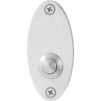 GPF bouwbeslag Beldrukker ovaal 80x38x2mm met RVS button - RVS gepolijst