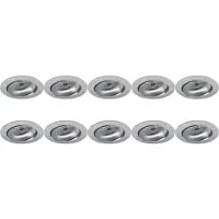 BES LED Spot Armatuur 10 Pack - Pragmi Delton Pro - GU10 Inbouwspot - Rond - Zilver - Aluminium - Kantelbaar - Ø82mm