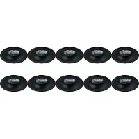 BES LED Spot Armatuur 10 Pack - Pragmi Nora Pro - GU10 Inbouwspot - Rond - Zwart - Aluminium - Ø82mm