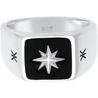 KUZZOI Ring 'Siegel' zwart / zilver