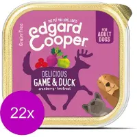 Edgard & Cooper Kuipje Game Duck Adult - Hondenvoer - 22 x Wild Eend Veenbes 150 g Graanvrij