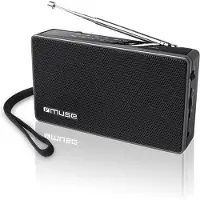 Muse M-030 R, Reisradio, Analoog, FM, MW, Zwart, Draaibaar, Werkt op alkalinebatterijen