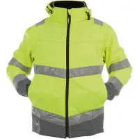 Dassy Malaga Hogezichtbaarheids softshelljas Fluogeel/Cementgrijs maat S heren