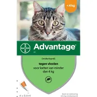 Advantage 2x Anti Vlooiendruppels 40 Kat tot 4 kg 4 pipetten