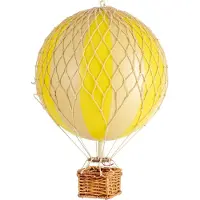 Authentic Models - Luchtballon Travels Light - Luchtballon decoratie - Kinderkamer decoratie - Dubbel Geel - Ø 18cm