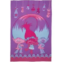 Trolls - Fleece deken - Paars - Trollen - Plaid - 150 x 100 cm.