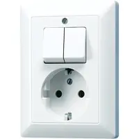JUNG AS 5575 EU WW Combinatiestopcontact Serie Alpine Wit - AS5575EUWW